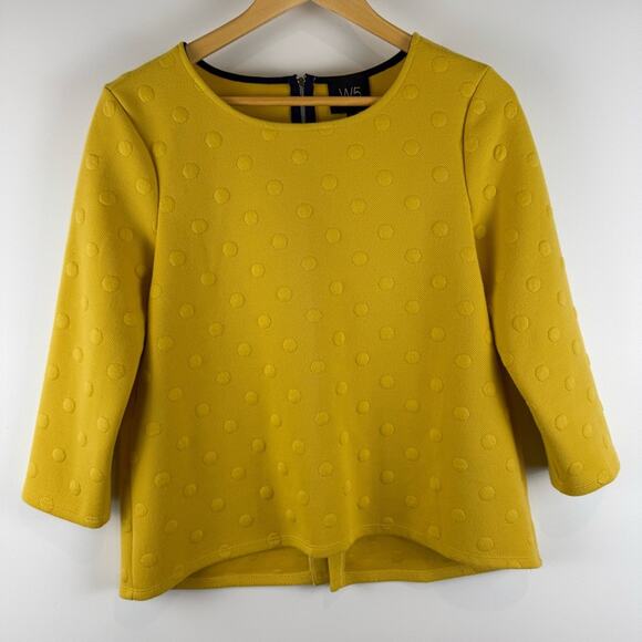 W5 3/4 Sleeve Yellow Popcorn Women's Top ~ Small - Picture 1 of 10